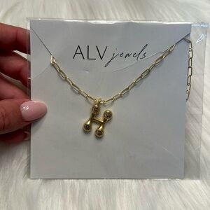 ALV JEWELS GEM BUBBLE LETTER NECKLACE “H”